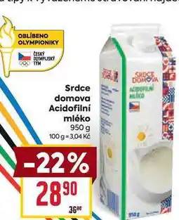 Billa Srdce domova Acidofilní mléko 950 g nabídka