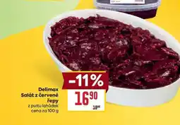 Billa Delimax Salát z červené řepy z pultu lahůdek cena za 100g nabídka