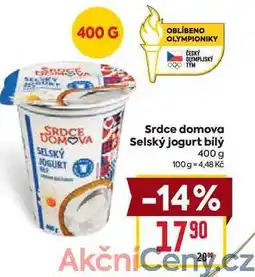 Billa Srdce domova Selský jogurt bílý SELSKY 400 g nabídka