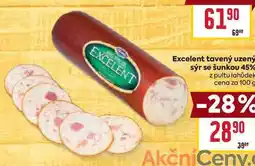 Billa Excelent tavený uzený sýr se šunkou 45% z pultu lahůdek cena za 100g nabídka