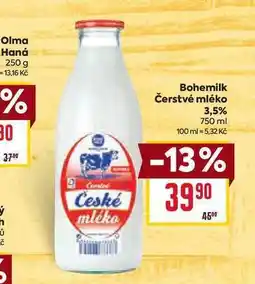 Billa Bohemilk Čerstvé mléko 3,5% 750 ml nabídka