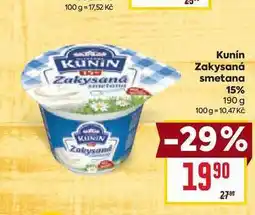 Billa Kunín Zakysaná smetana 15% 190 g nabídka