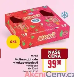 Billa Mrož Malina a jahoda v kakaové polevě multipack 6x 50 ml nabídka