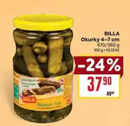 Billa BILLA Okurky 4-7 cm 670/360 g nabídka