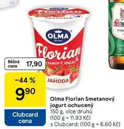 Tesco Olma Florian Smetanový jogurt ochucený, 150 g nabídka