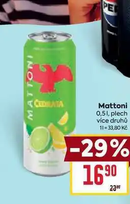 Billa Mattoni 0,51, plech nabídka