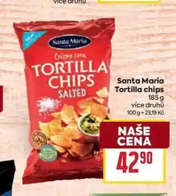 Billa Santa Maria Tortilla chips 185 g nabídka