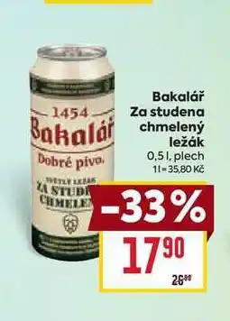Billa Bakalář Za studena chmelený ležák 0,5l, plech nabídka