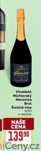 Billa Vinselekt Michlovský Moravica Brut Šumivé víno 0,75l nabídka
