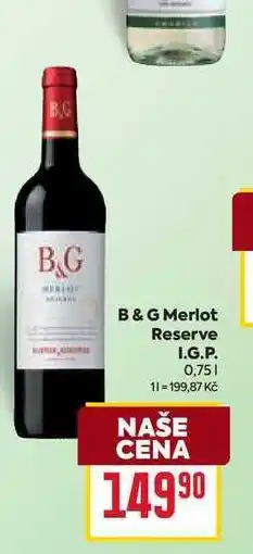Billa B & G Merlot Reserve I.G.P. 0,75l nabídka