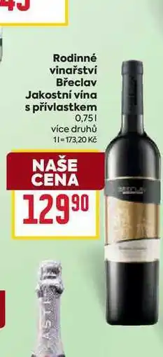 Billa Rodinné vinařství Břeclav Jakostní vína s přívlastkem 0,75l nabídka