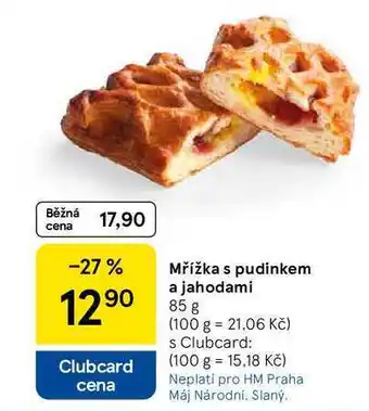 Tesco Mřížka s pudinkem a jahodami, 85 g nabídka
