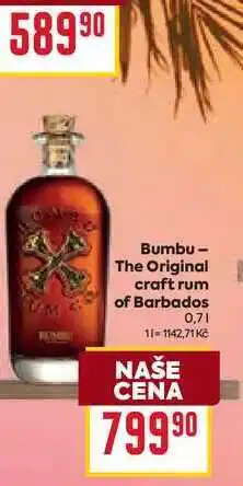 Billa Bumbu- The Original craft rum of Barbados 0,7l nabídka