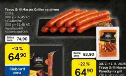 Tesco Tesco Grill Master Griller se sýrem, 200 g nabídka