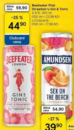 Tesco Beefeater Pink Strawberry Gin & Tonic 4.9 %, 250 ml nabídka
