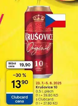Tesco Krušovice 10, 0.5 l, plech nabídka