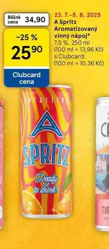 Tesco A Spritz Aromatizovaný vinný nápoj 7,5 %, 250 ml nabídka