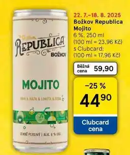 Tesco Božkov Republica Mojito 6%, 250 ml nabídka