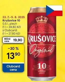 Tesco Krušovice 10, 0,5 l, plech nabídka