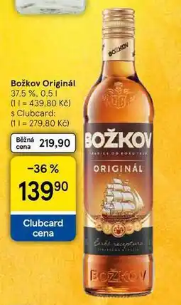 Tesco Božkov Originál 37.5 %, 0.5 l nabídka