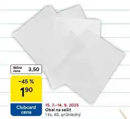 Tesco Obal na sešit, 1 ks. A5. průhledný nabídka