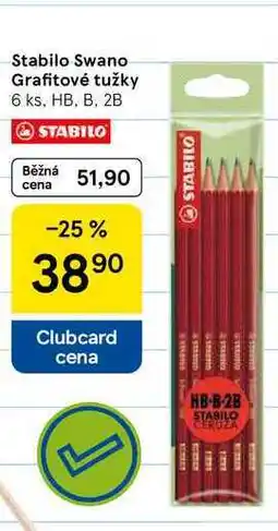 Tesco Stabilo Swano Grafitové tužky, 6 ks, HB, B, 2B nabídka