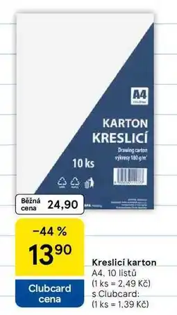 Tesco Kreslici karton, A4, 10 listů nabídka
