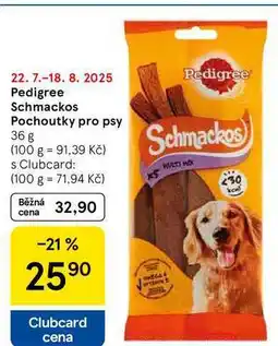 Tesco Pedigree Schmackos Pochoutky pro psy, 36 g nabídka