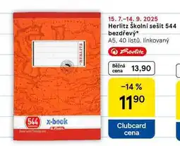 Tesco Herlitz Školní sešit 544 bezdřevý, A5. 40 listů, linkovaný nabídka