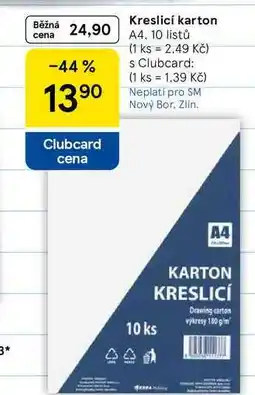 Tesco Kreslici karton A4, 10 listů nabídka