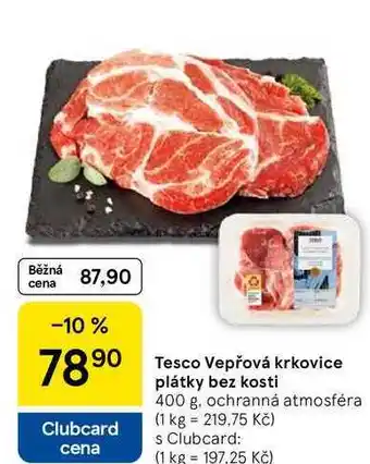 Tesco Tesco Vepřová krkovice plátky bez kosti, 400 g nabídka