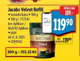 Albert Jacobs Velvet Refill instantní káva 180 g nabídka