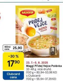 Tesco Maggi Přidej Vejce Polévka, 32-48 g. více druhů nabídka