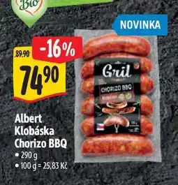 Albert Albert Klobáska Chorizo BBQ 290 g nabídka