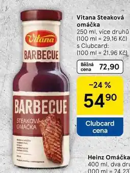Tesco Vitana Steaková omáčka, 250 ml, více druhů nabídka