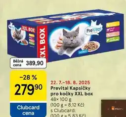 Tesco Prevital Kapsičky pro kočky XXL box, 48× 100 g nabídka