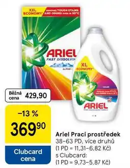 Tesco Ariel Prací prostředek, 38-63 PD, více druhů nabídka