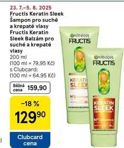 Tesco Fructis Keratin Sleek Šampon pro suché a krepaté vlasy, 200 ml nabídka