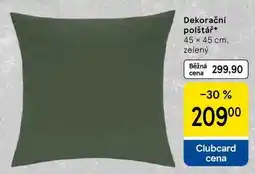 Tesco Dekorační polštář 45 x 45 cm, zelený nabídka