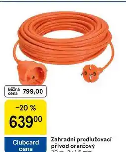 Tesco Zahradní prodlužovací přívod oranžový, 30 m, 2 x 15 mm nabídka