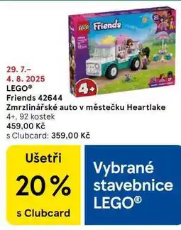 Tesco LEGO Friends 42644 Zmrzlinářské auto v městečku Heartlake 4+, 92 kostek nabídka