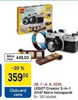Tesco LEGO Creator 3-in-1 31147 Retro fotoaparát 8+, 261 kostek nabídka