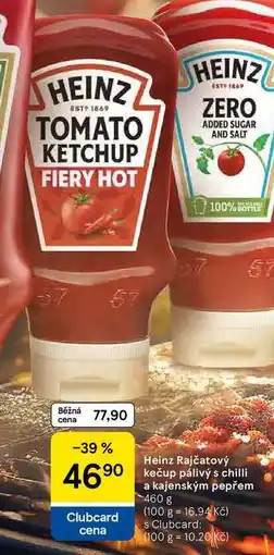 Tesco Heinz Rajčatový kečup pálivý s chilli a kajenským pepřem, 460 g nabídka