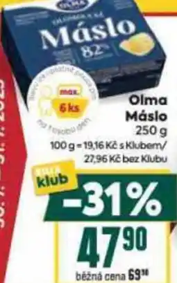 Billa Olma Máslo nabídka