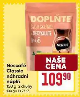 Billa Nescafé Classic náhradní náplň 150 g nabídka