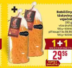 Billa Babiččiny těstoviny vaječné 330 g nabídka
