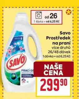 Billa Savo Prostředek na praní vice druhů 26/48 dávek nabídka