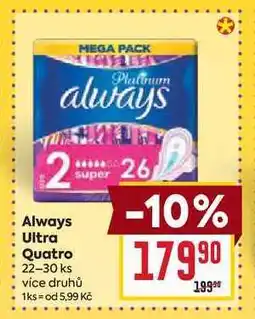 Billa Always Ultra Quatro 22-30 ks nabídka