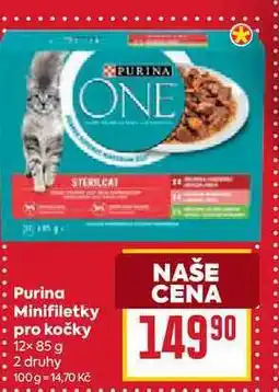 Billa Purina Minifiletky pro kočky 12x 85 g nabídka