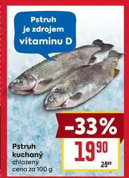Billa Pstruh kuchaný chlazený cena za 100g nabídka